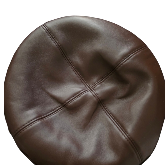 PU LEATHER LOGO BERET ADJUSTABLE UNISEX!! - Picture 4 of 8